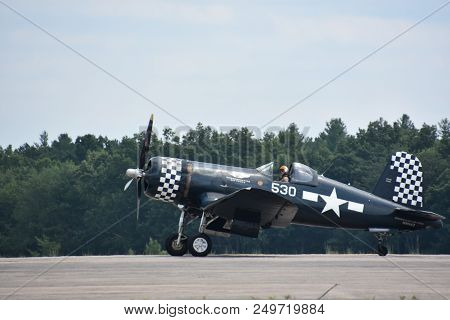 Chicopee, Ma - Jul 14: Corsair At The 2018 Great New England Airshow At Westover Air Reserve Base In