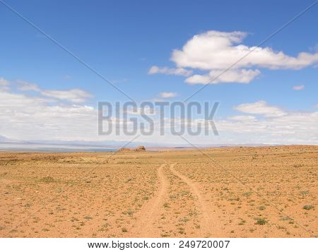 Mongolian Natural Landscapes Surrounded By Mountains And Rocks.