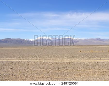 Mongolian Natural Landscapes Surrounded By Mountains And Rocks.