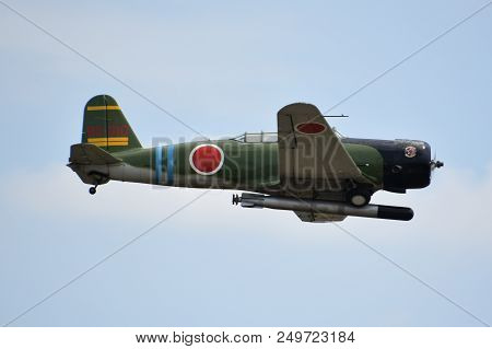 Chicopee, Ma - Jul 14: Nakajima B5n At The 2018 Great New England Airshow At Westover Air Reserve Ba