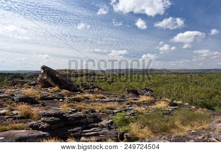 Ubirr Art Site And Lookout. Landscape Of The Kakadu National Park At Ubirr. Ubirr East Alligator Reg