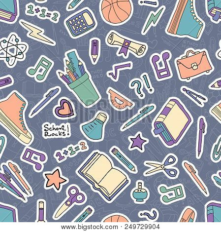 Back To School Hand Drawing Set Of Study Supplies