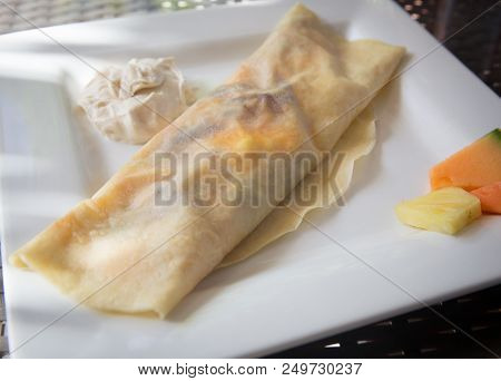 Stuffed Breakfast Crepe For Brunch In Belize