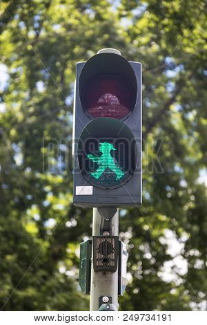 Berlin, Germany - July 01, 2018: Ampelmann Is The Symbol Shown On Pedestrian Signals In Germany