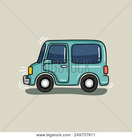 Van Illustration Vector On Soft Colored Background