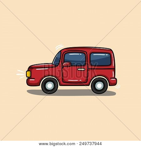 Car Illustration Vector On Soft Colored Background