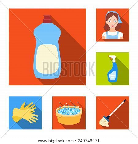 Cleaning And Maid Flat Icons In Set Collection For Design. Equipment For Cleaning Vector Symbol Stoc