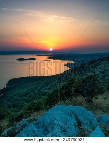 Amazing Kornati Archipelago Of Croatia. Northern Part Of Dalmatia. Sunny Detail Of Stomorski Islands