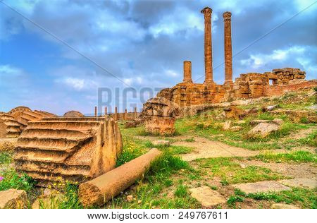Timgad, Ruins Of A Roman-berber City, Unesco Heritage In Algeria.