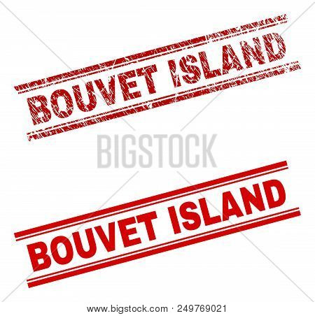Bouvet Island Stamp Seal Watermark With Distress And Clean Styles. Red Vector Rubber Print Of Bouvet