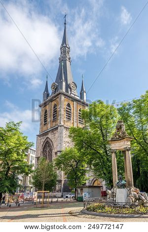 Liege,belgium - May 17,2018 - View At The Belfry Of Cathedral Saint Paul In Liege. Liege Is Situated