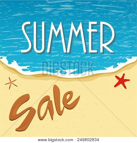 Inscription, Summer Summer And Surfing. Sea, Beach, Vacation.