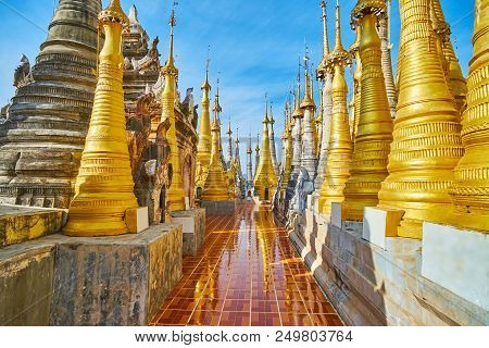 Inn Thein Buddha Image Shrine Is One Of Historical And Religious Landmars, Located In Region Of Inle
