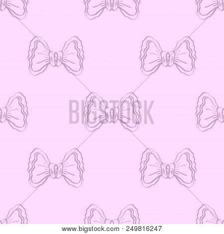 Seamless Pattern With Hand Drawn Bows. Abstract Background. Can Be Used For Textile And Coth Design,