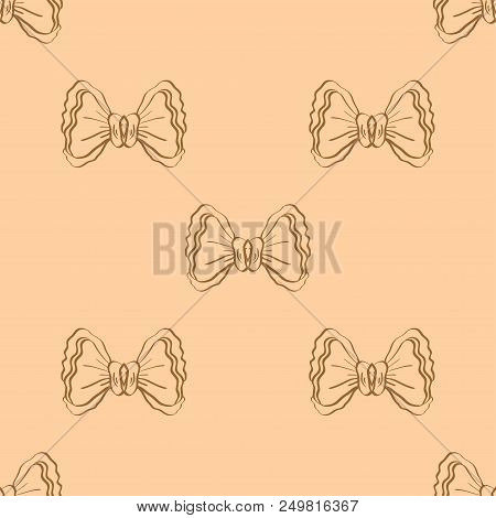 Seamless Pattern With Hand Drawn Bows. Abstract Background. Can Be Used For Textile And Coth Design,