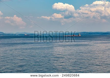 Looking Out Across Tokyo Bay From Sarushima, A Small Natural Island In Yokosuka, Kanagawa, Japan.