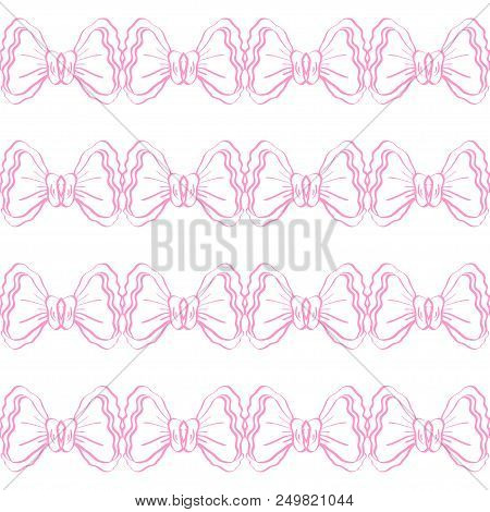 Seamless Pattern With Hand Drawn Bows. Abstract Background. Can Be Used For Textile And Coth Design,