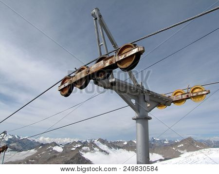 Photo Of A Part Of The Funicular In The Caucasus Mountains