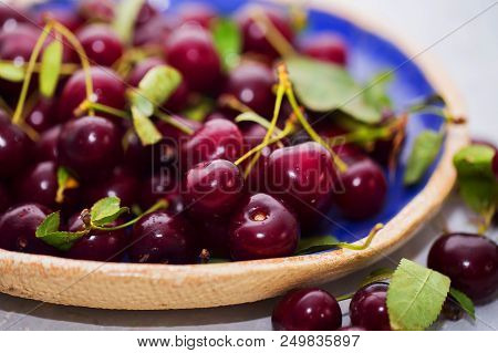Ripe Juicy Cherry. Advertising Juice, Healthy Lifestyle, Diet, Nutrition.