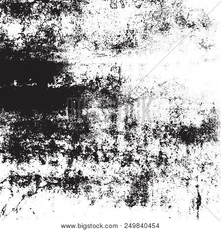 Distress Urban Frame Texture. Grunge Used Dirty Background. Brushed Black Paint Cover. Overlay Aged 