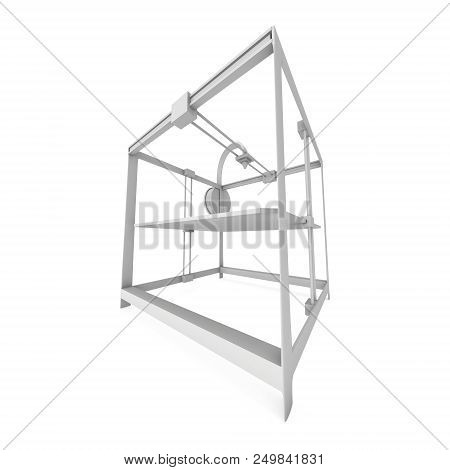3d Printer Isolated On White Render Illustration