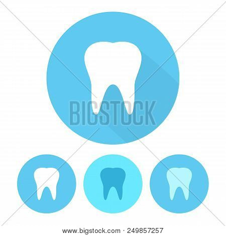 Tooth, Dental Clinic Logo. Flat Style. Vector Illustration For Your Design.