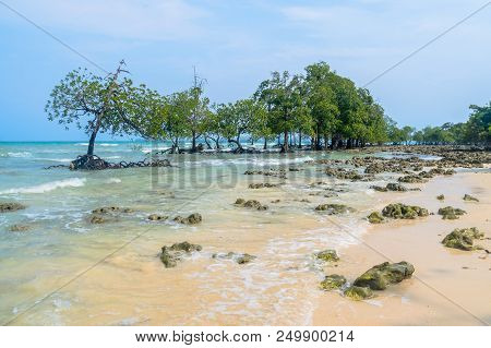 Andaman And Nicobar Islands. India. North Passage Island. Beautiful Sea Landscape With Turquoise Wat