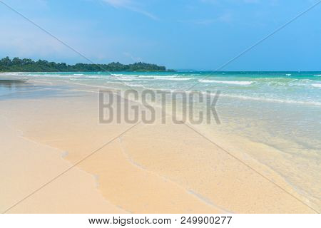 Andaman And Nicobar Islands. India. North Passage Island. Beautiful Sea Landscape With Turquoise Wat