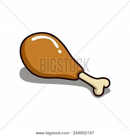 Fried Chicken Vector Illustration Isolated On White Background