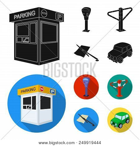 A Parking Lot, A Parking Meter, A Check For Services, A Barrier. Parking Zone Set Collection Icons I