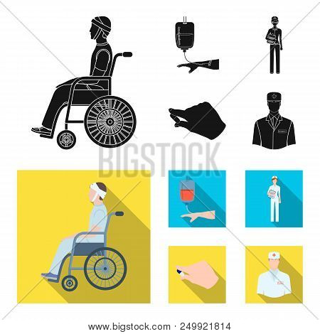 Invalid With Trauma, Blood Transfusion, Doctor, Medication In The Hands Of A Doctor. Medicineset Col