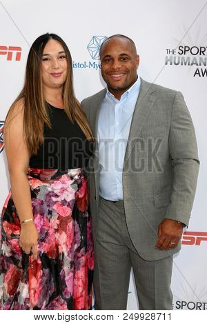 LOS ANGELES - JUL 17:  Salina Deleon, Daniel Cormier at the 4th Annual Sports Humanitarian Awards on The Novo on July 17, 2018 in Los Angeles, CA
