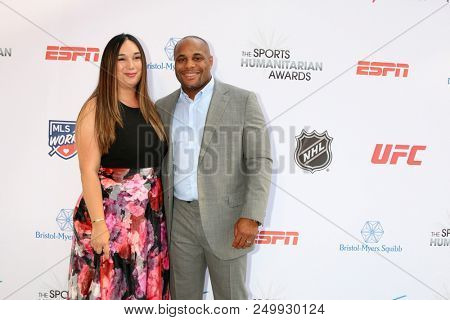 LOS ANGELES - JUL 17:  Salina Deleon, Daniel Cormier at the 4th Annual Sports Humanitarian Awards on The Novo on July 17, 2018 in Los Angeles, CA