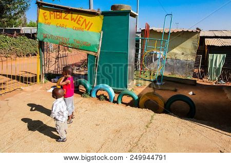 Johannesburg, South Africa, September 11, 2011, Small Creche Daycare Preschool In Suburban Soweto Ne
