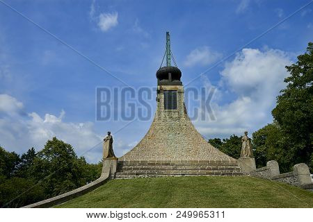 Prace, Czech Republic - June 9, 2018: The Peace Memorial On Prace Hill. Female Statues Are Symbolizi