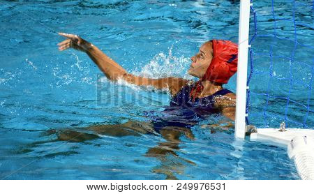 Budapest, Hungary - Jul 20, 2017. Gangl Edina (hun) Goalkeeper In The Preliminary Round. Fina Waterp