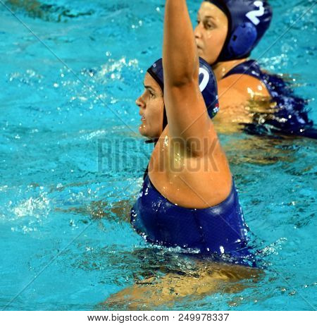 Budapest, Hungary - Jul 20, 2017. Bujka Barbara (hun) Fights Against Netherlands In The Preliminary 