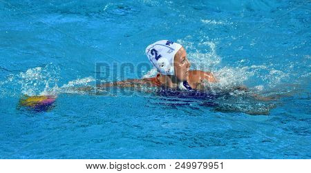 Budapest, Hungary - Jul 20, 2017. Smit Yasemin (ned) In The Preliminary Round. Fina Waterpolo World 