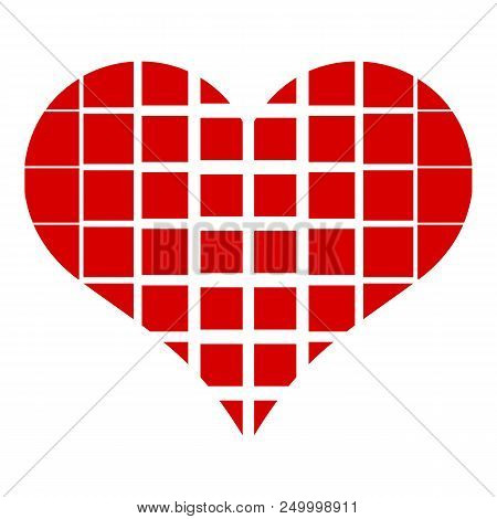 Square In Heart Icon. Simple Illustration Of Square In Heart Vector Icon For Web Design Isolated On 