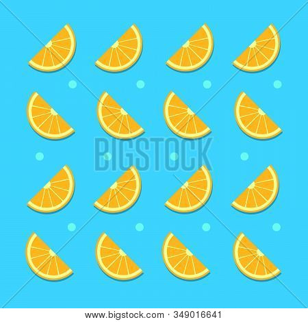 Orange Fruit Pattern Design Wallpaper. Fruit Icon Template For Website, Social Media, Or Presentatio