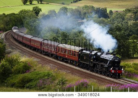 Armathwaite, England - July 23: Preserved Steam Locomotive 45305 Heads The Cumbrian Mountain Express