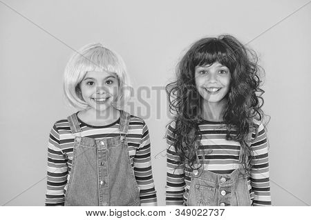 Sisters Having Fun. Pigment Dye Hair. Freedom For Expression. Fantasy Hair Trend. Semi Permanent Col