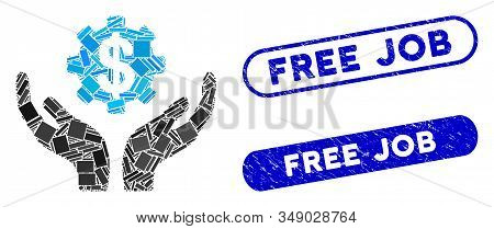 Mosaic Maintenance Price And Distressed Stamp Seals With Free Job Text. Mosaic Vector Maintenance Pr