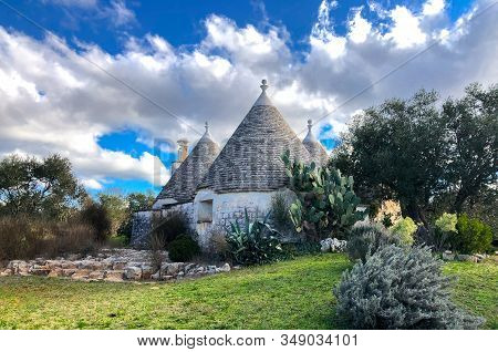 Perfect Example Of Trullo House, Traditional Building Of Puglia, Alberobello And Locorotondo Zone