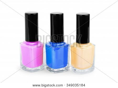 Color Nail Polish Isolated On White Background
