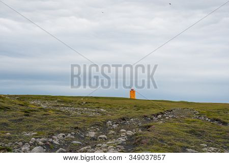 The Lighthouse On Ingolfshofdi Cape In South Iceland