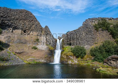 Gjarfoss Waterfall In Gjain In South Iceland