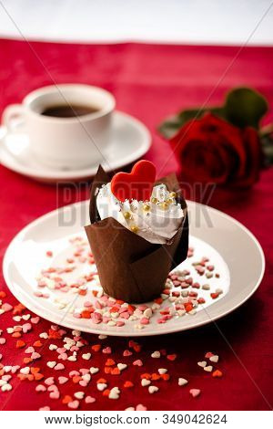 Sweet Love Cupcakes, ,valentines Day Concept And Selrctive Focus