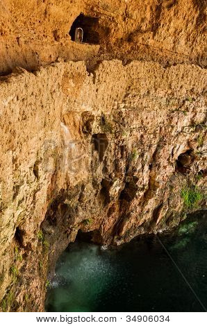 Cenote Zaci A Limestone In Valladolid, Mexico.