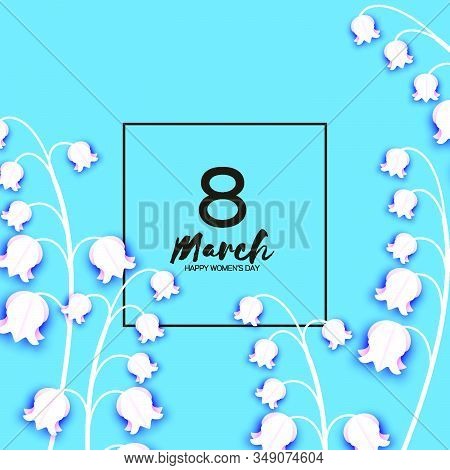 Lilies-of-the-valley. 8 March. Beautiful White Flowers. Origami Layered Floral Bouquet. Happy Womens